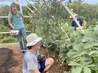 Individuals enjoying farming at Peacehaven